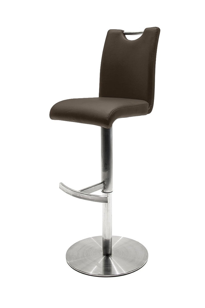 Robas Lund Barstuhl Braun 360°drehbar mit Kunstlederbezug, belastbar bis 120 kg, Braun