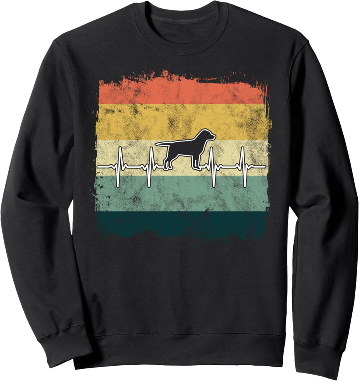 Retro Hund Herzschlag Hundeliebe Hundehalter Hundebesitzer Sweatshirt