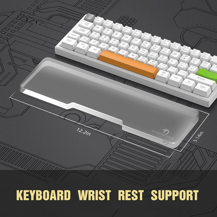 MAMBASNAKE Handgelenkauflage für Tastatur, Ergonomisches Tastaturpad aus Acryl für 60% Tastatur - Ke