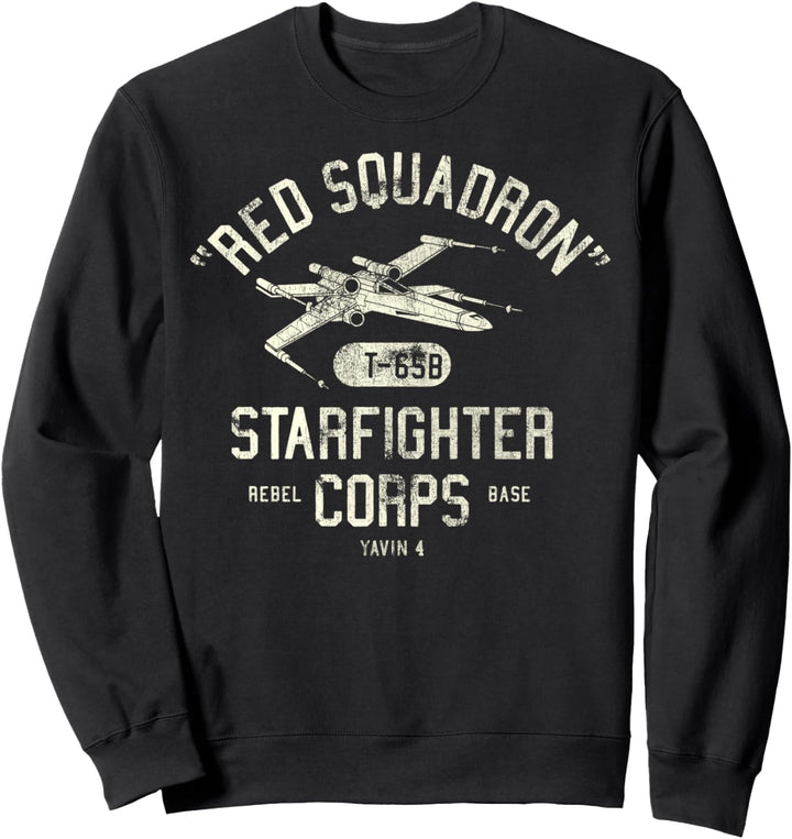 Star Wars X-Wing Red Squadron Distressed Text Sweatshirt