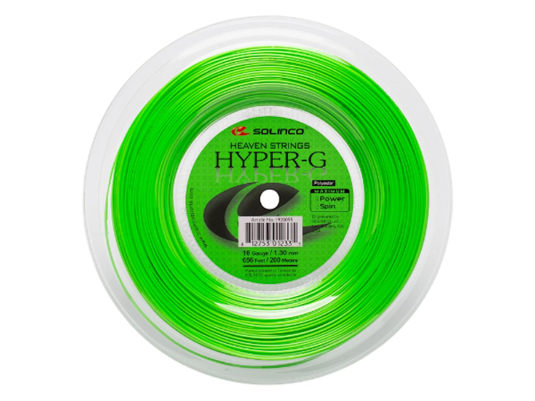 Solinco Hyper-G 200M Grün Tennis Saitenrolle 200m Monofil Grün 19, 19
