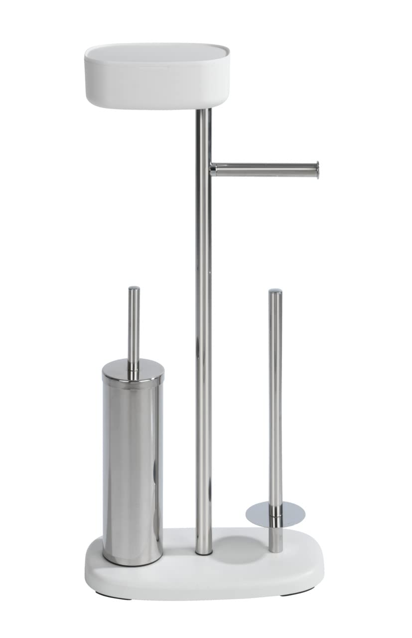 WENKO Stand WC-Garnitur mit Box Rivazza, Toilettenpapier-Halter mit Ablage, WC-Bürstenhalter, Ersatz
