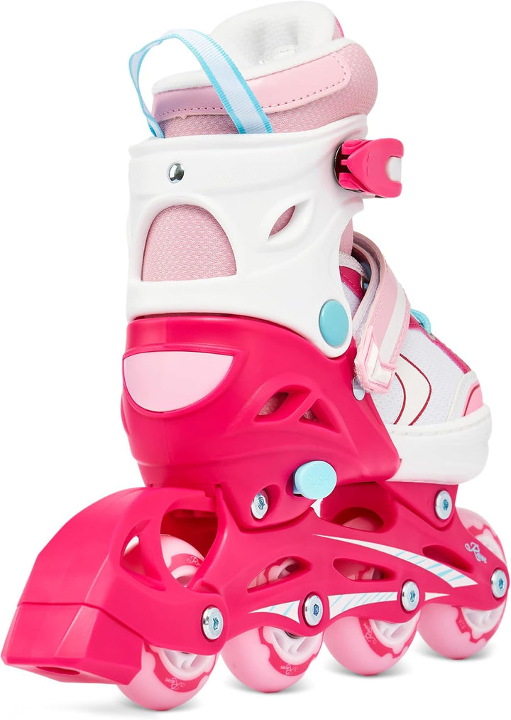 Kinder Inline Skates Inliner Raven Lia verstellbar mit LED Leuchtrad 27-30 (16,5-18,5cm) Raven Lia P