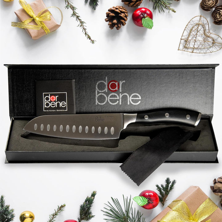 DarBene C-Series 2teilig Profi Küchenmesser aus deutschem Edelstahl, Filetiermesser 18cm, Santoku Me