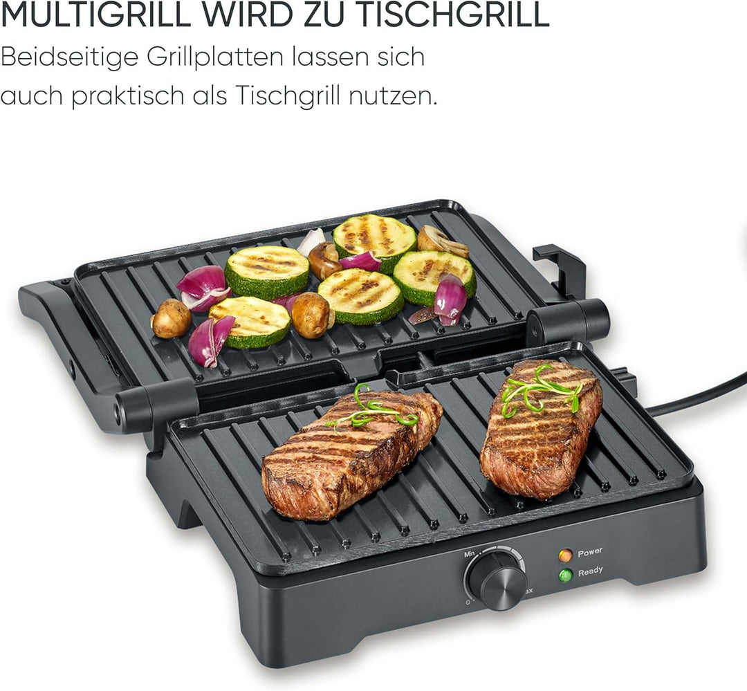 SEVERIN MultiGrill XL, hochwertige Keramikbeschichtung, grosse Grillfläche, PFAS-freie Grillplatten,