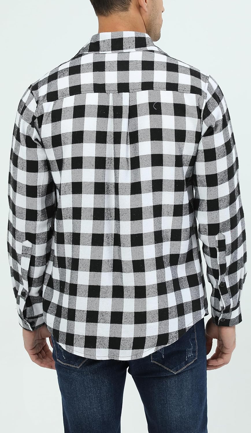 Yukiuiny Herren Holzfällerhemd 100% Baumwolle Langarm Kariertes Hemd Casual Button Down Flanell Frei