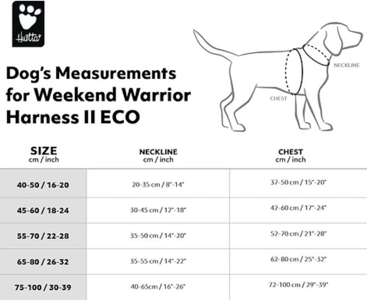 Hurtta Weekend Warrior Hundegeschirr II ECO (Peacock, türkis, 65-80 cm) peacock, türkis 65-80 cm, pe
