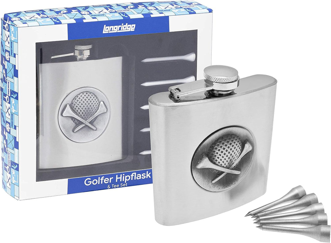 Longridge Golfers Flachmann Set - Silber,