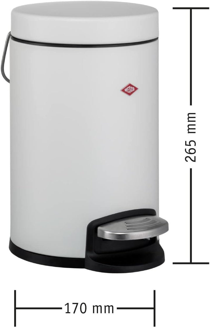 WESCO Kosmetik Abfallsammler in der Farbe graphit matt, hochwertiges Stahlblech, 3 Liter Volumen, Fu