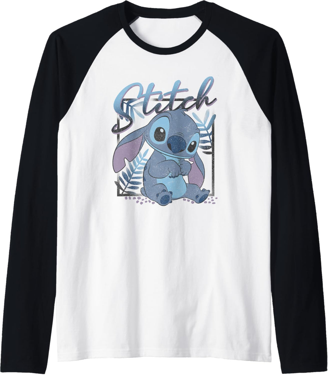 Disney Lilo &amp; Stitch Tropic Blue Leaf Stitch Raglan