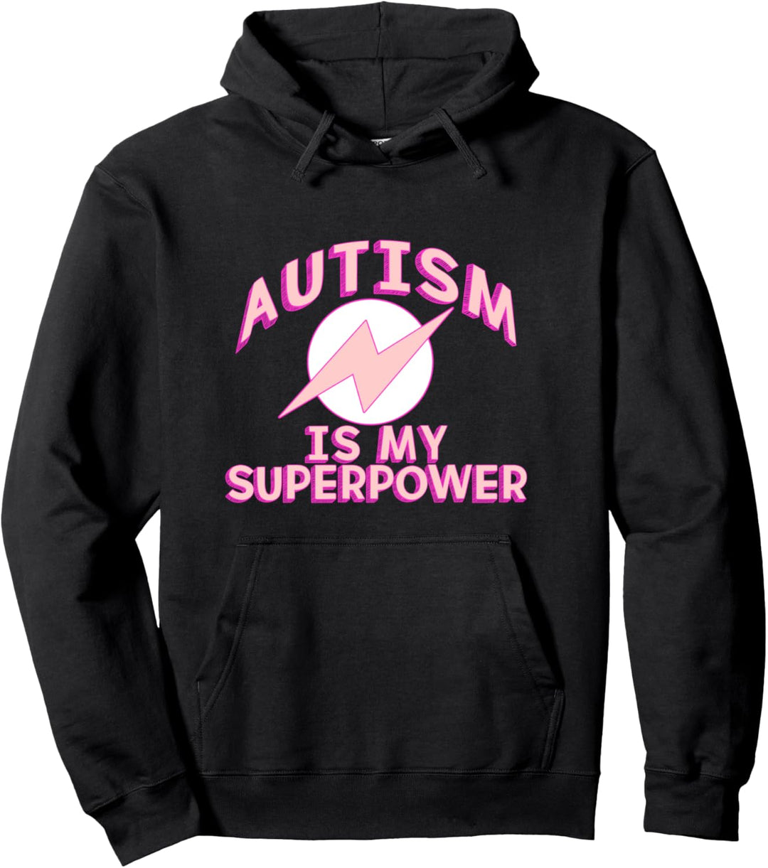 Autim is my Superpower Awareness Matching Kids Meme Pink Pullover Hoodie