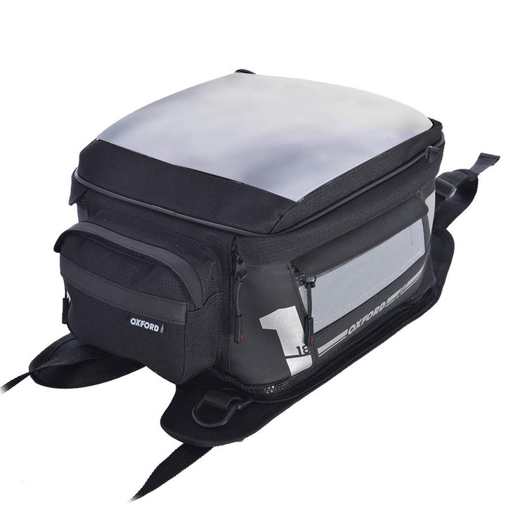 Oxford Gepäck F1  Motorrad 18L klein Gurt auf Tank Tasche  -  schwarz Standard 18L US Schwarz, Stand