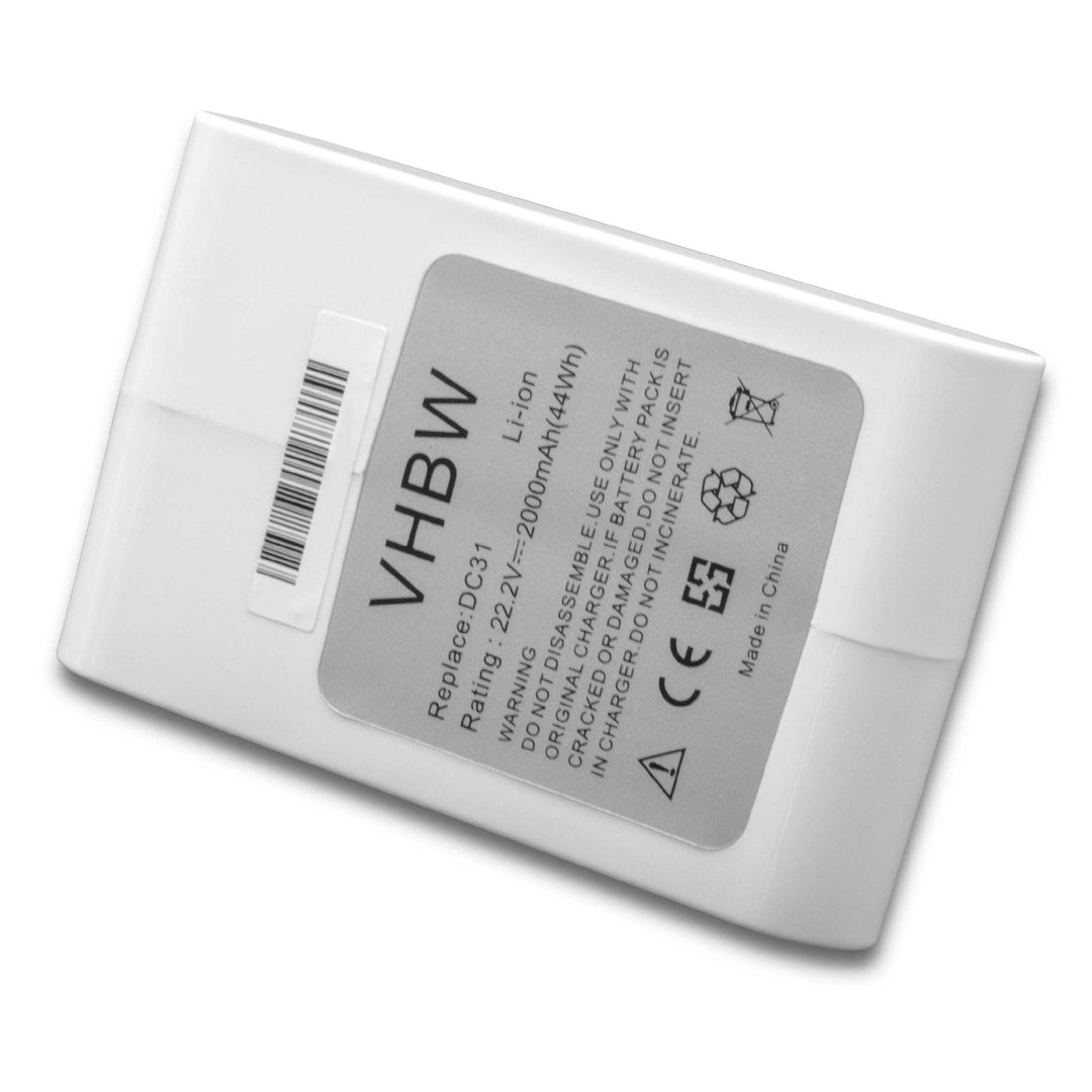 vhbw Akku kompatibel mit Dyson DC45 Animal Pro, DC57, DC56 Staubsauger - Typ B Weiss (2000 mAh, 22,2