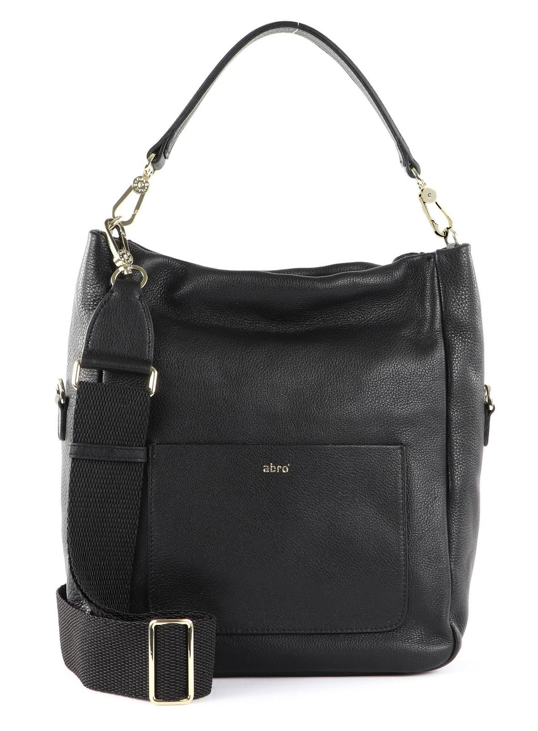 Abro Leather Dalia Hobo Bag Raquel Small S Black/Gold