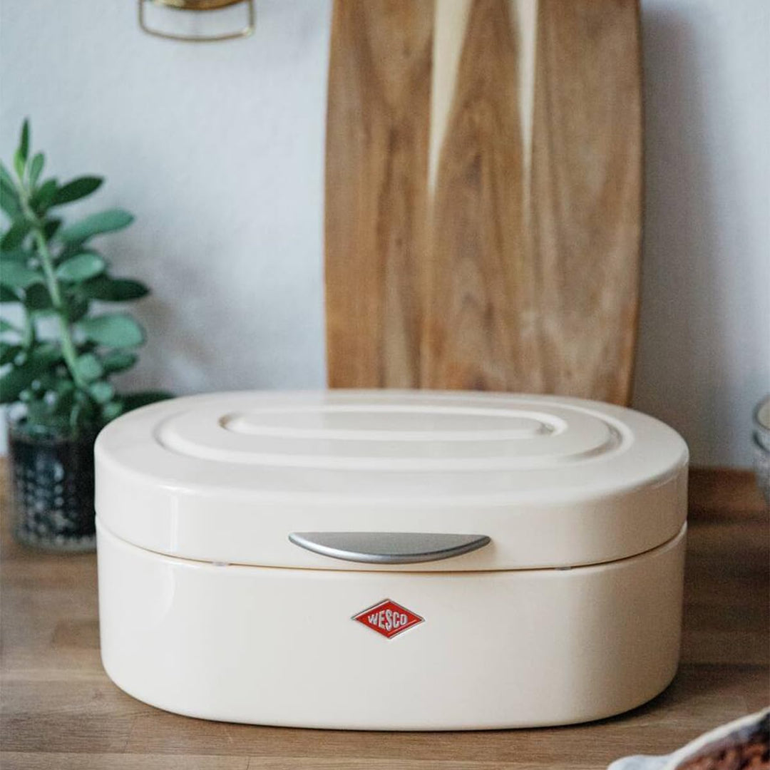 WESCO Single Elly Brotkasten in der Farbe schwarz, pulverbeschichtetes Stahlblech, Lüftungslöcher un