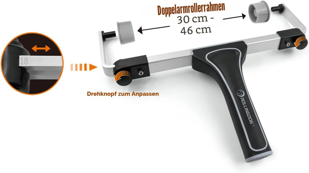 ROLLINGDOG 45,7 cm grosser Farbroller Rahmen – verstellbar von 30,5 cm bis 45,7 cm für grosse Fläche