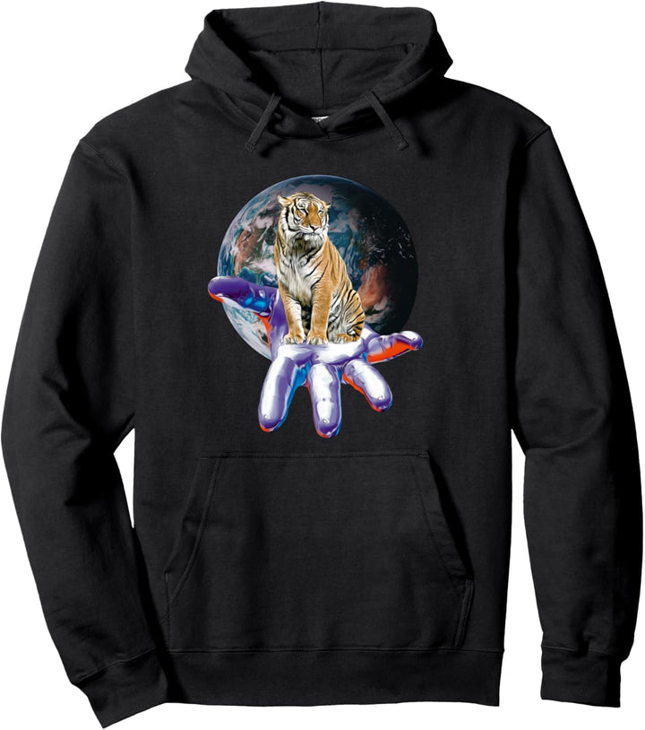 Tiger Motiv Raubkatzen Katzen Dschungel Krallen Zähne Tiger Pullover Hoodie