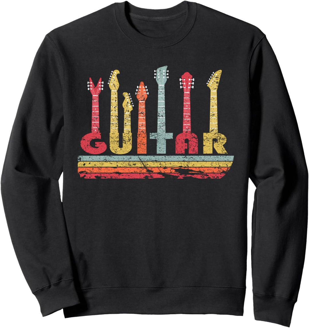 Guitar Pick Retro Vintage for Guitarists Bassist Gift idea Sweatshirt