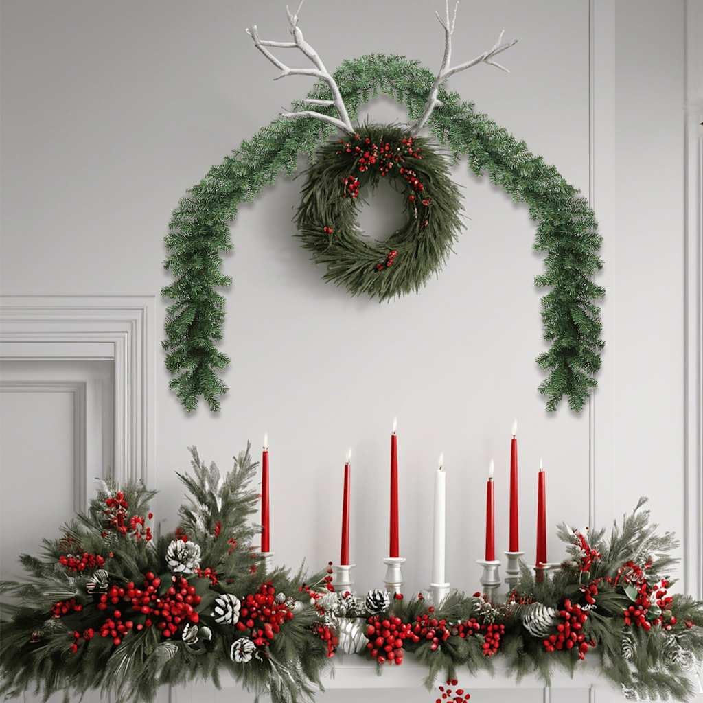 vidaXL Weihnachtsgirlande PVC 20m Tannengirlande Türgirlande Weihnachtsdeko 20 m