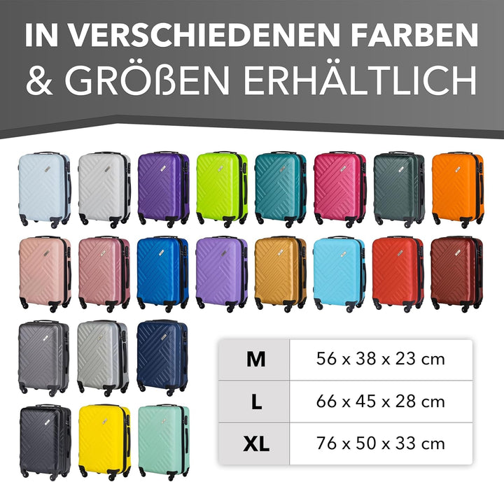 Xonic Design Reisekoffer - ABS Hartschalen Koffer mit 360° Leichtlauf-Rollen - hochwertiger Trolley
