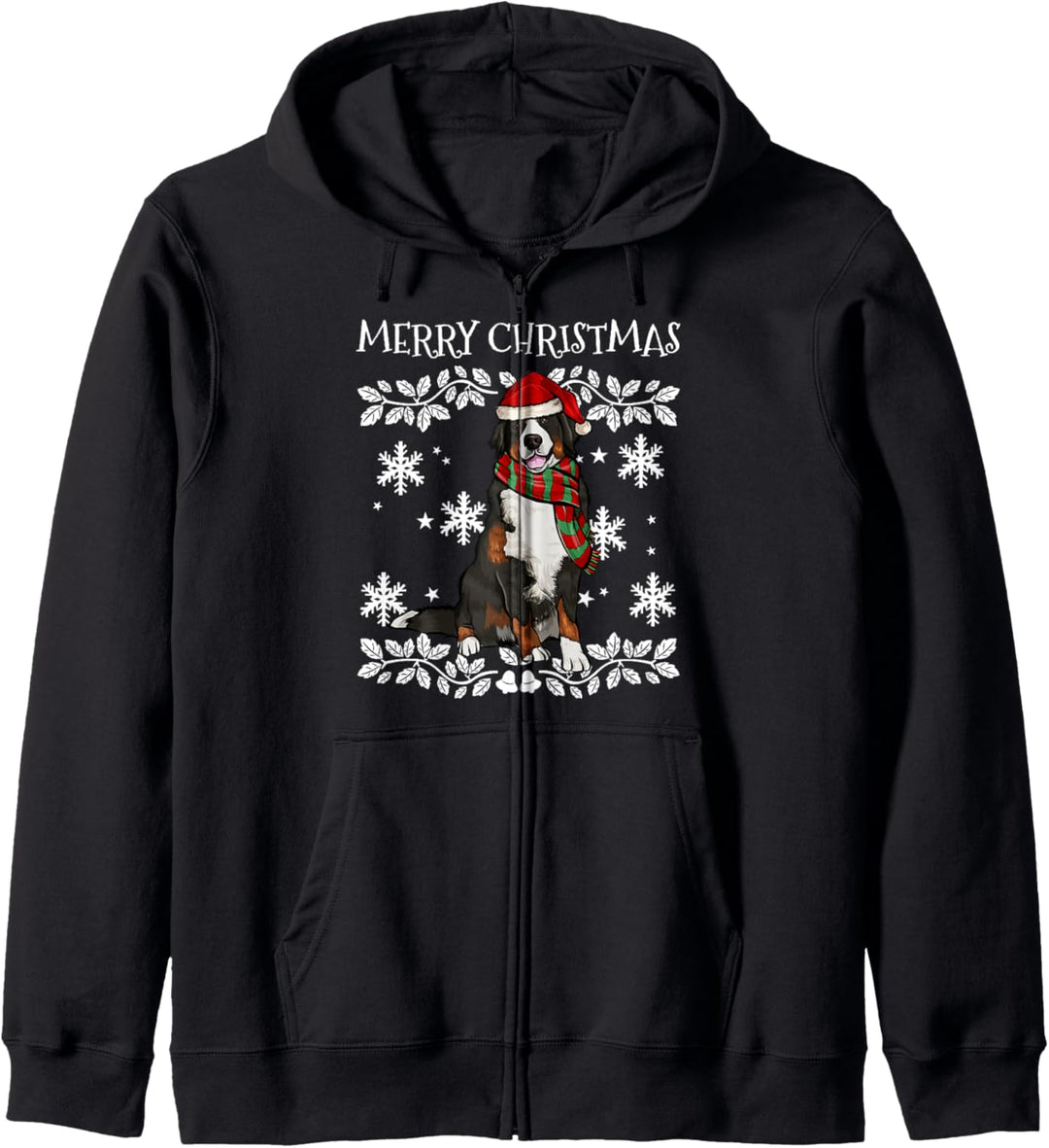 Merry Christmas Ornament Berner Sennenhund Xmas Weihnachtsmann Kapuzenjacke