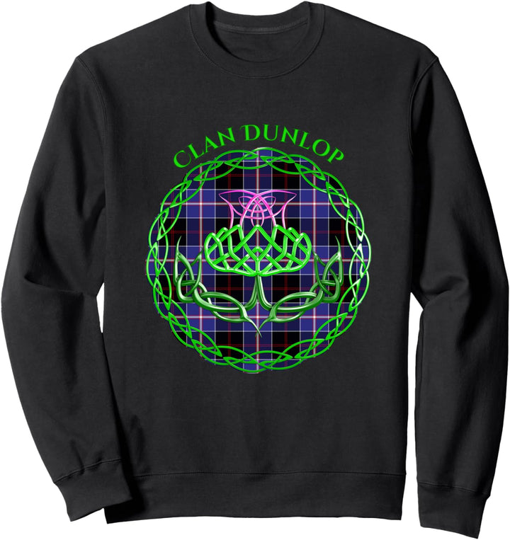 Clan Dunlop Keltische Distel mit Schottenkaro Sweatshirt