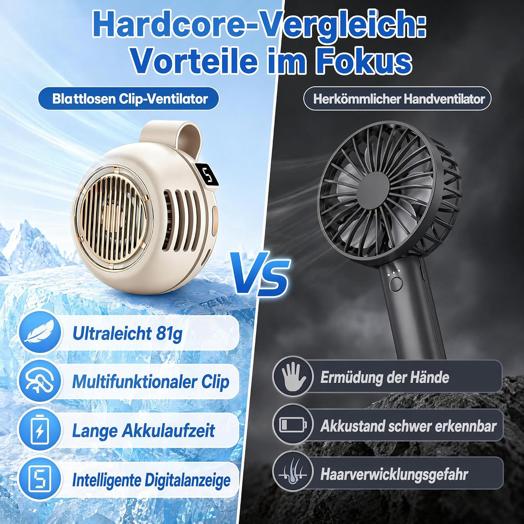 xinrongda Small Clip Ventilator, 2026 Neu Mini Ventilator Mit Clip | Portable Silent Mini Bladeless