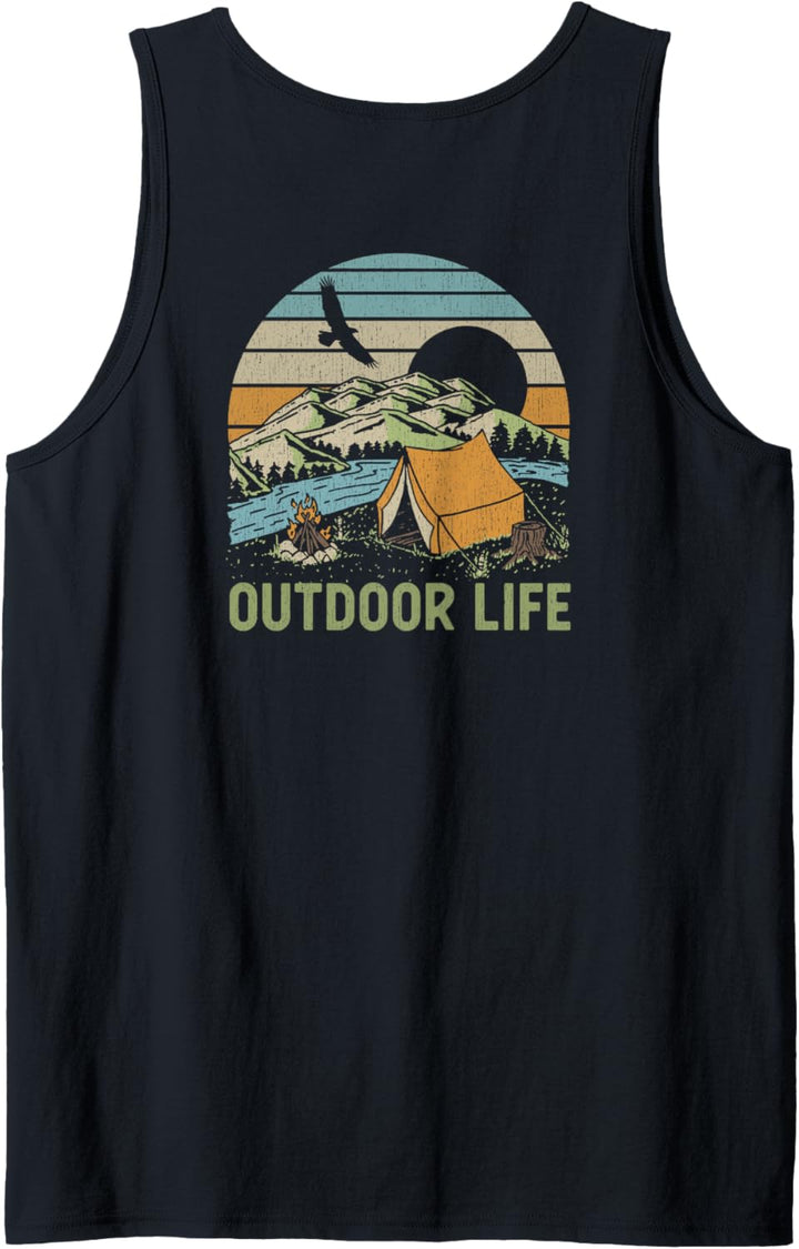 Trendy Outdoor Life Sunset Camp Life Front &amp; Back Tank Top