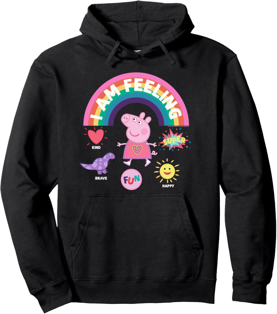 Peppa Wutz I Am Feeling Kind, Brave, Fun, Happy, SUPER! Pullover Hoodie