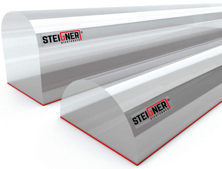 100cm Schwallschutz Acryl Halbrundstab - SDD03 Höhe 10mm - Spritzschutzprofil Halbrundprofil Schwall