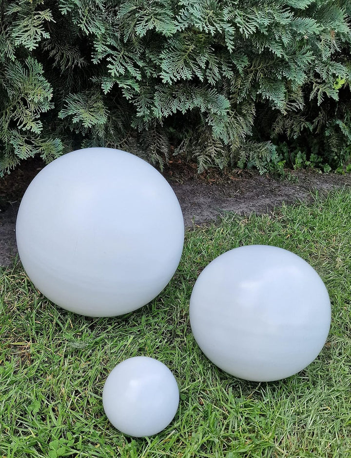 Dekokugel weiss matt 3er Set 30-20-10 cm aus Edelstahl Kugel Dekorationskugel Gartenkugel