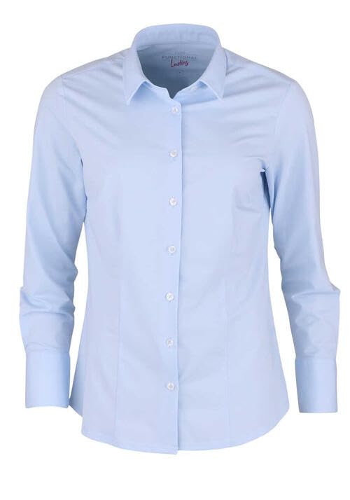 Pure Slim Functional Bluse Hemdenkragen hellblau