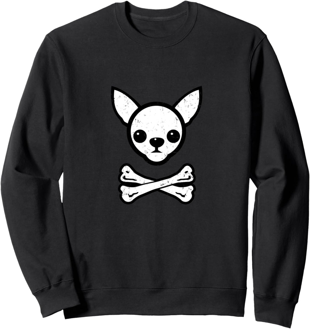 Lustige Chihuahua-gekreuzte Knochen Sweatshirt