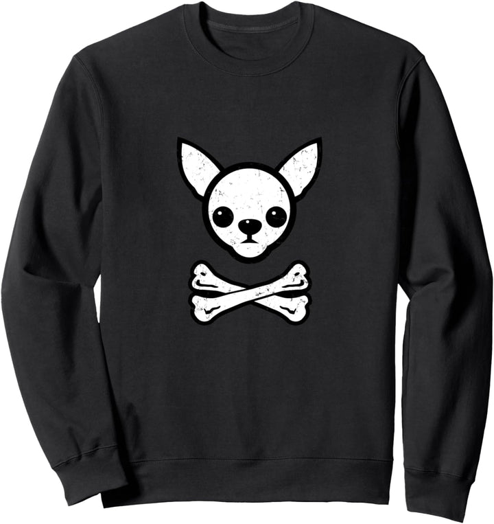 Lustige Chihuahua-gekreuzte Knochen Sweatshirt