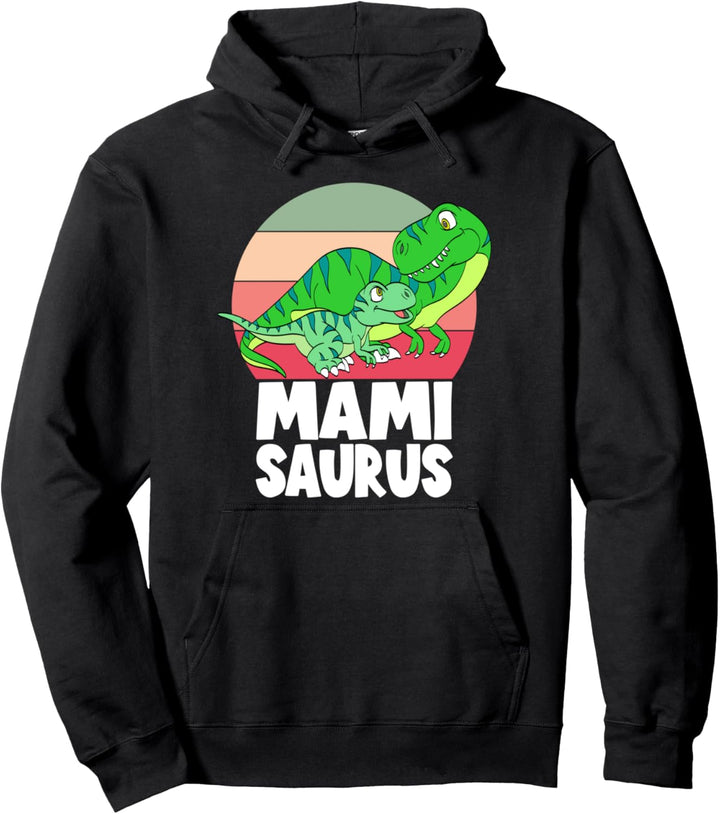 Mamisaurus Dinosaur Mami T-Rex Dino Sunset Family Matching Pullover Hoodie
