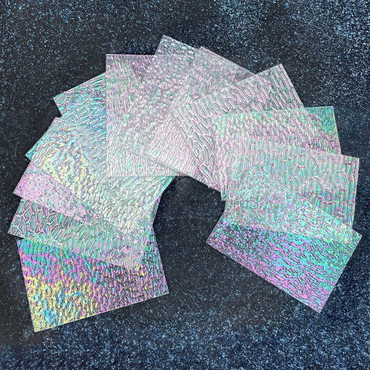 LITMIND 12 Blatt schillernde, transparente, strukturierte Buntglas-Sortimentspackung, 10,2 x 15,2 cm