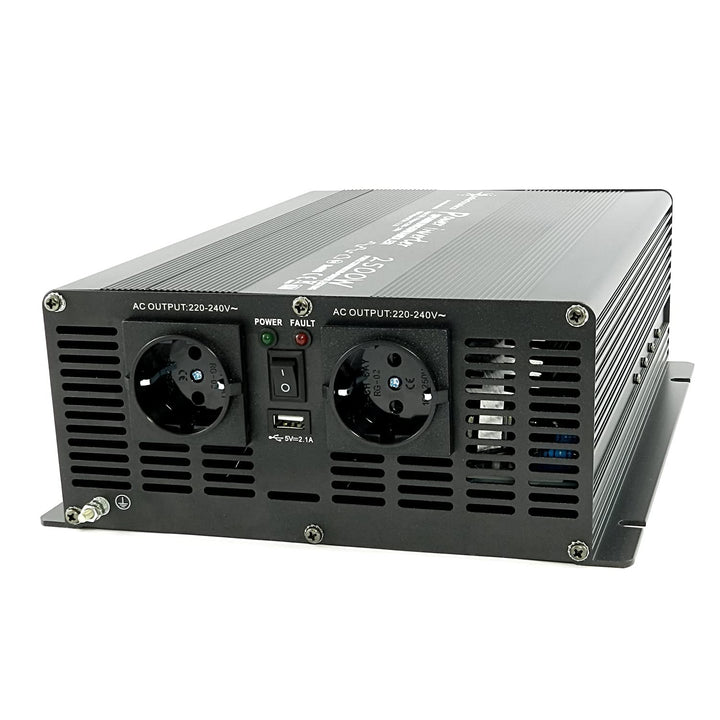 Neu solartronics Spannungswandler Wechselrichter Intverter NM 2500-5000 Watt 12V zu 230V schwarz USB