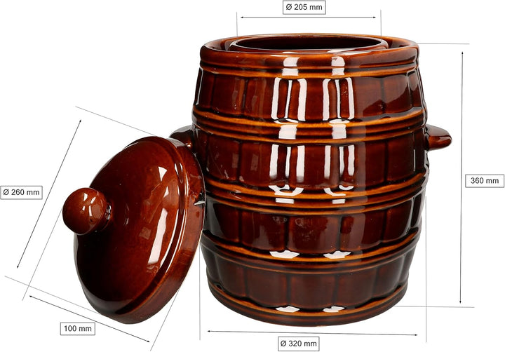 KOTARBAU® Gärtopf Steinguttopf 25 L Sauerkrauttopf Gurkentopf mit Deckel Einmachtopf Keramiktopf Ste