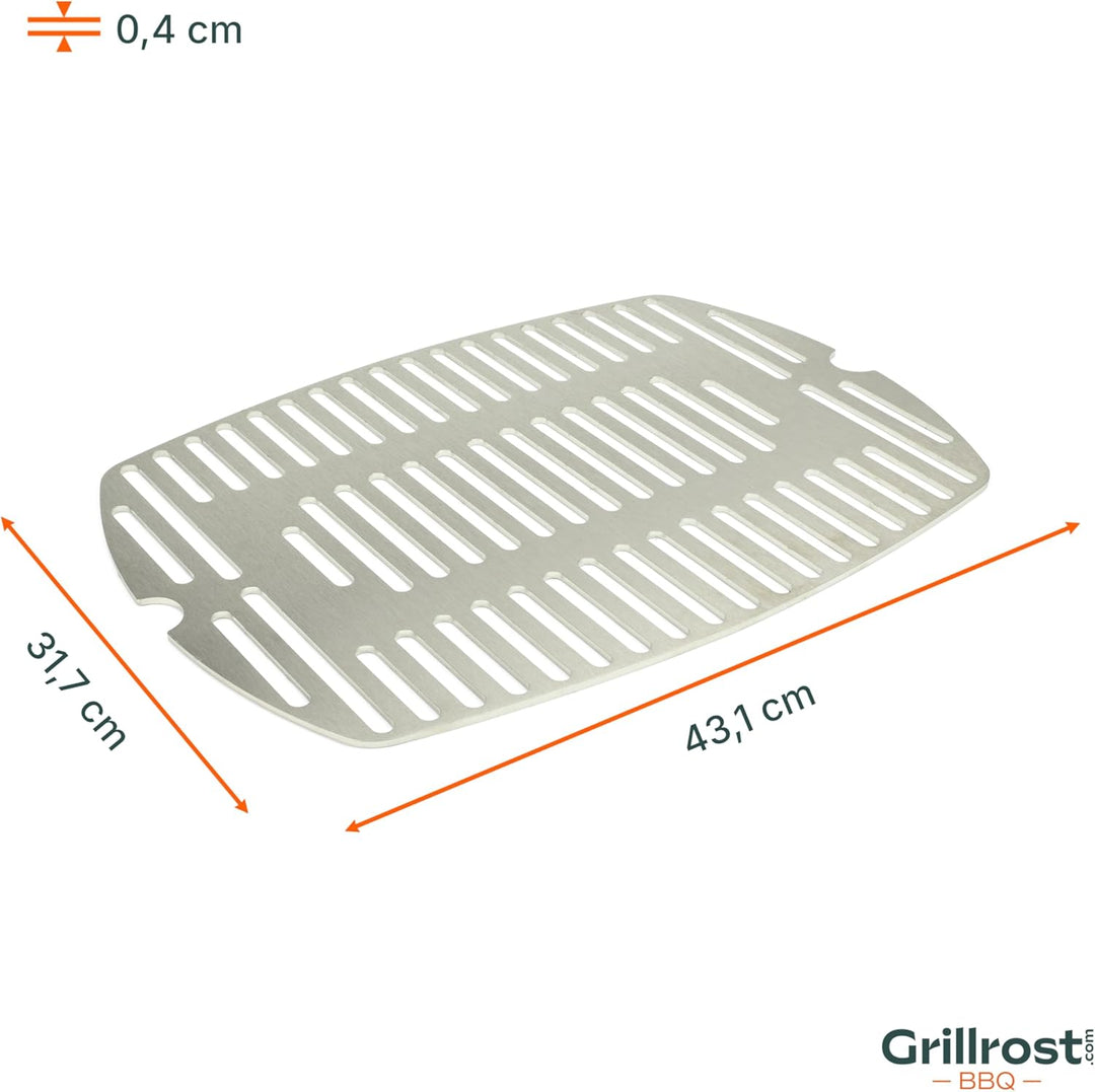 Edelstahl INOX Grillrost für die Weber Q100/1000 Baureihe | spülmaschinenfest - EINTEILIG - Grillros