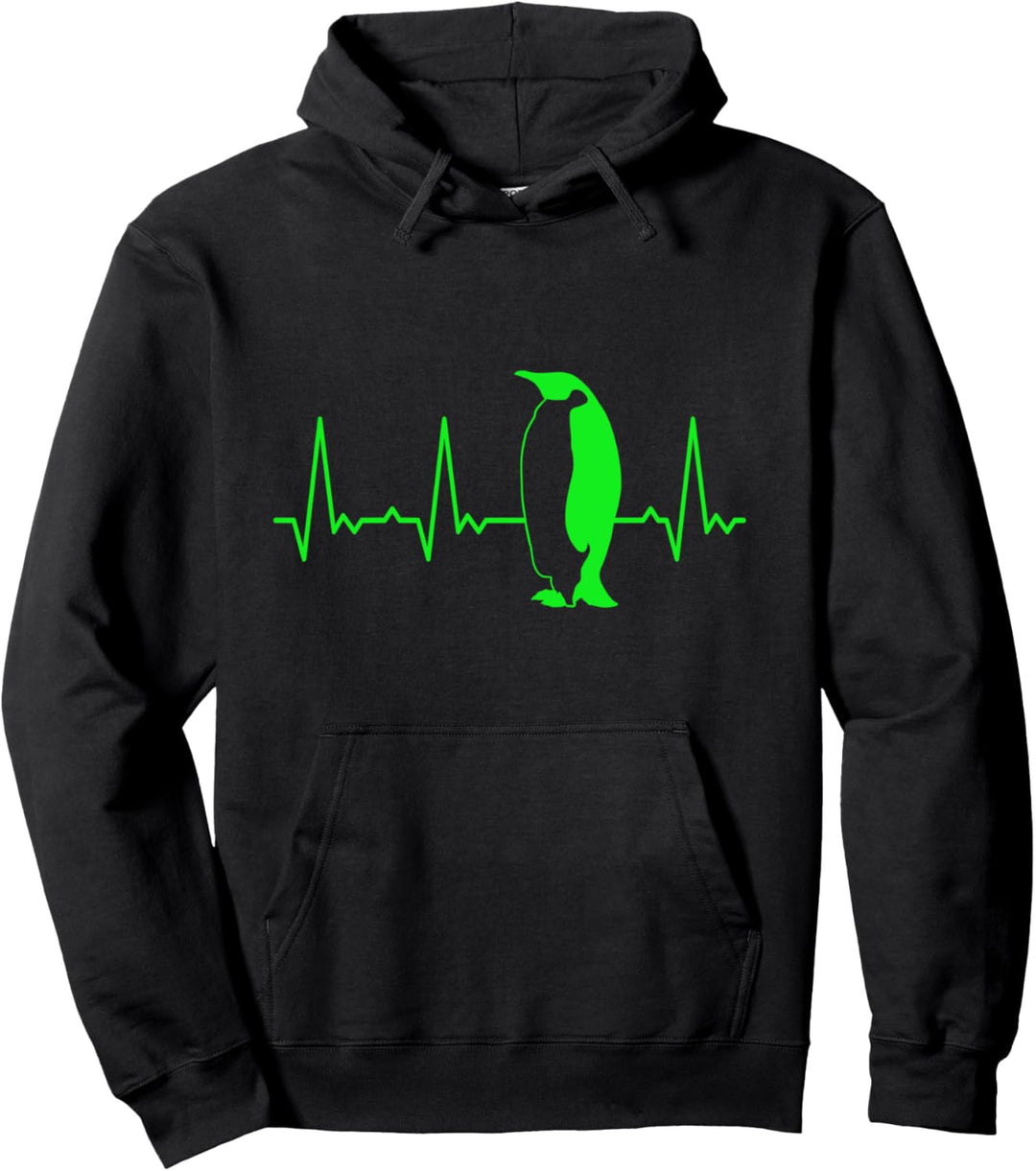 Herzschlag Pinguin Pullover Hoodie
