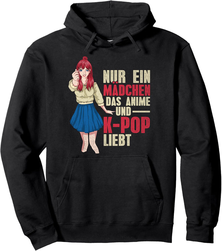 Nur ein Mädchen das Anime und Kpop liebt Manga Otaku Anime Pullover Hoodie