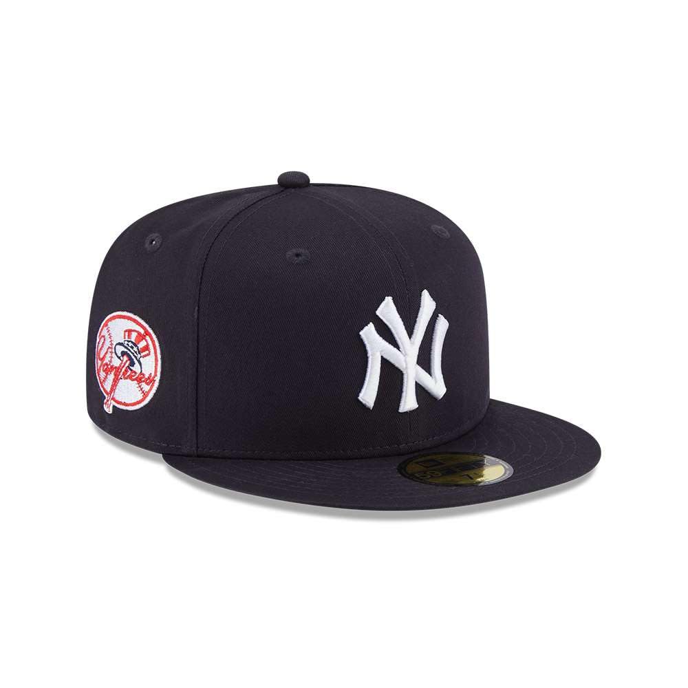 New Era Team Side Patch 59Fifty Cap NY Yankees Dunkelblau Weiss, Size:7 1/2