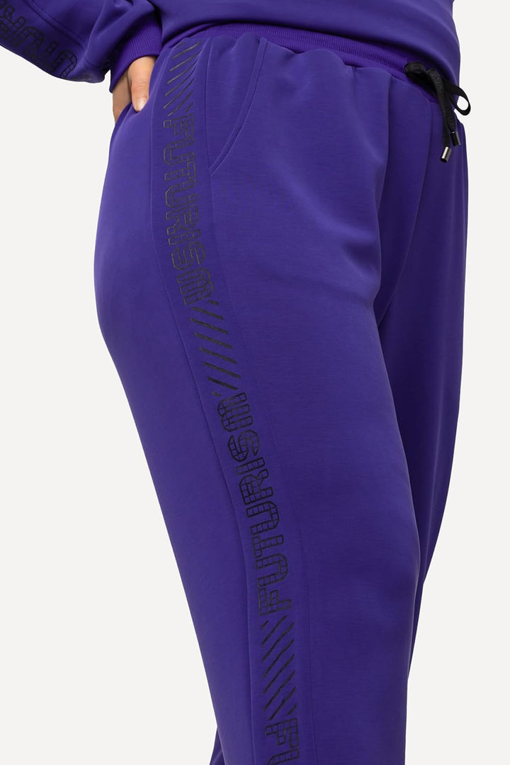 Ulla Popken Damen Jogginghose Einsatz mit Bündchen Hose, 42-44