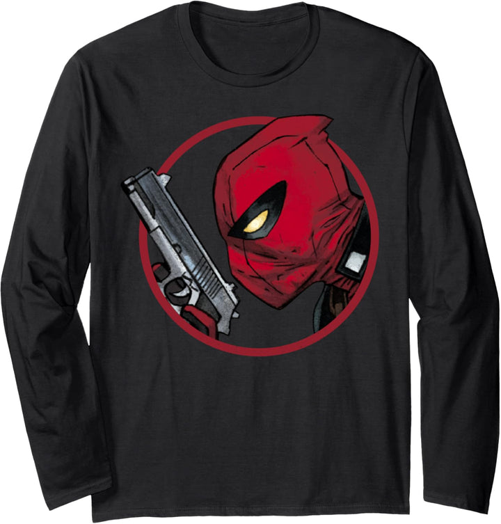 Marvel Deadpool Portrait Logo Langarmshirt