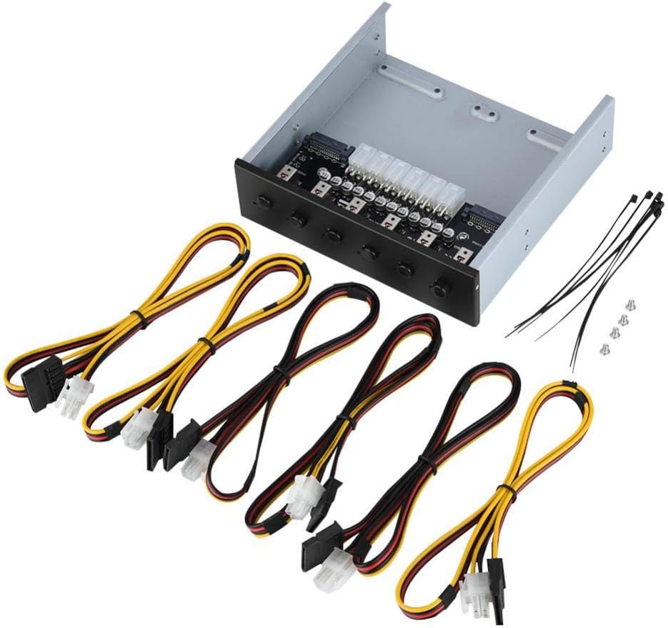 Cuifati Festplatten-Netzschalter, SATA-Laufwerksschalter mit 6 selbstsichernden Schalter, Hard Disk