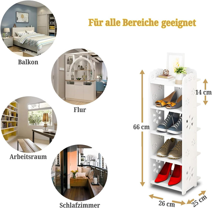 Dripex Schuhregal Standregal 5 Ablagen Schuhablage Schuhständer Schuhschrank multifunktional Standre