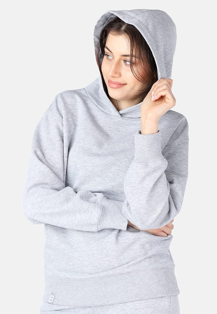 Bellivalini Kapuzenpullover lang Damen Hoodie Sportanzug Oberteil Jogging Pullover BLV210 XS Melange