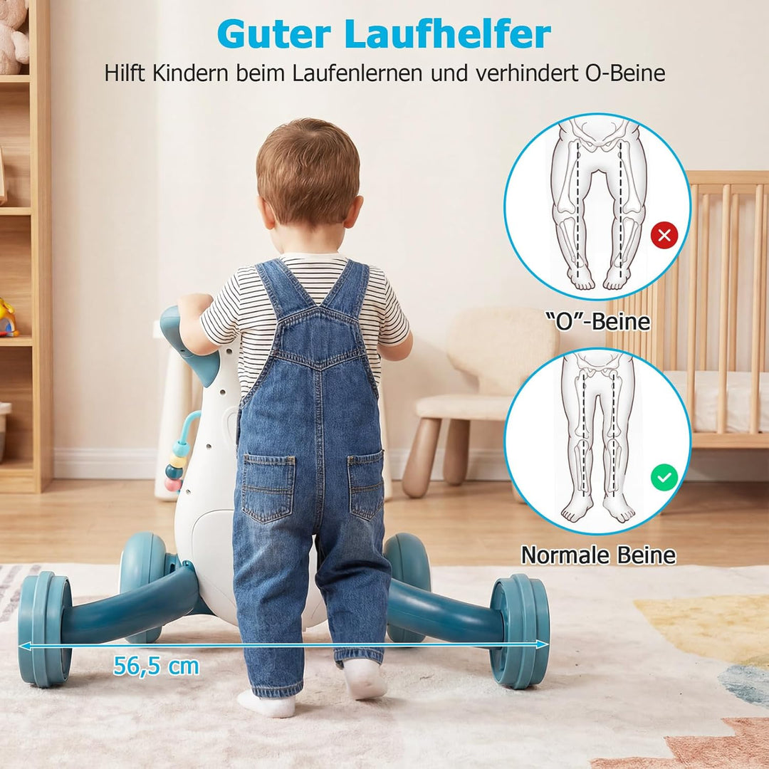 COSTWAY Lauflernwagen Baby, Lauflernhilfe mit Musik &amp; Licht, Laufhilfe mit Formensortierer, Zahnräde