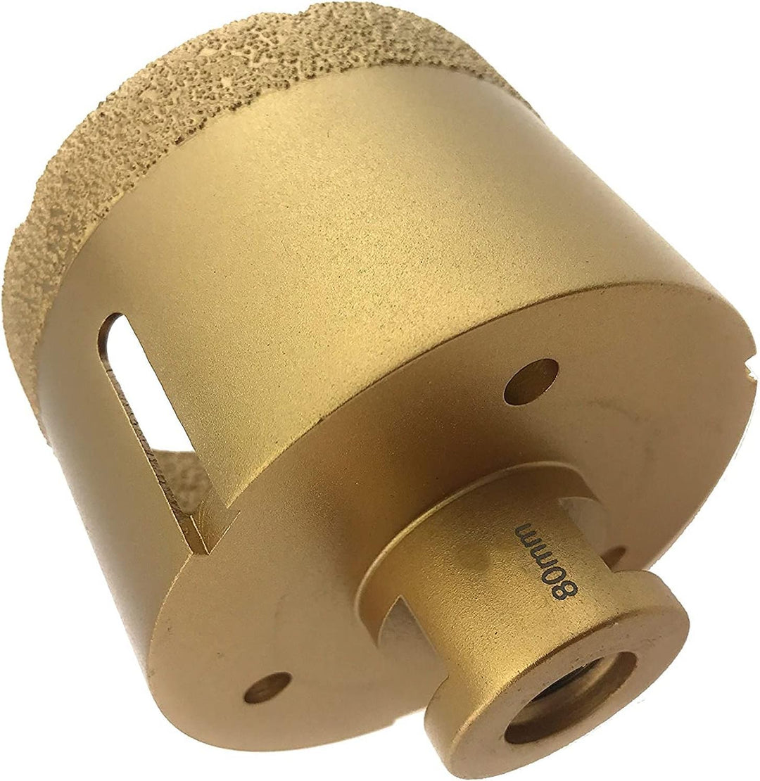 PRODIAMANT Profi Fliesenbohrer Fliese 80 mm x M14 Diamantbohrer Winkelschleifer für trockenbohren in