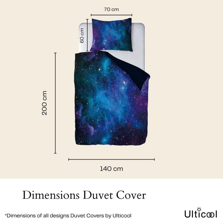 Ulticool – Bettbezug – Bettwäsche Einhorn Unicorn Pferd Regenbogen – 140 x 200 cm – Kissenbezug 60 x